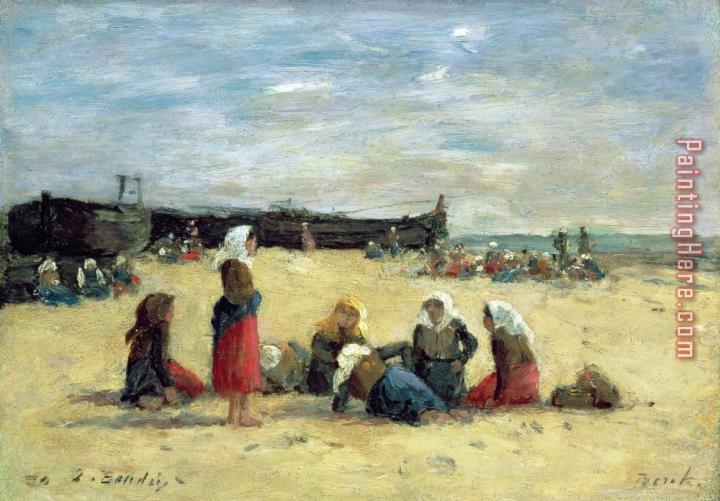 Eugene Louis Boudin Berck - Fisherwomen on the Beach